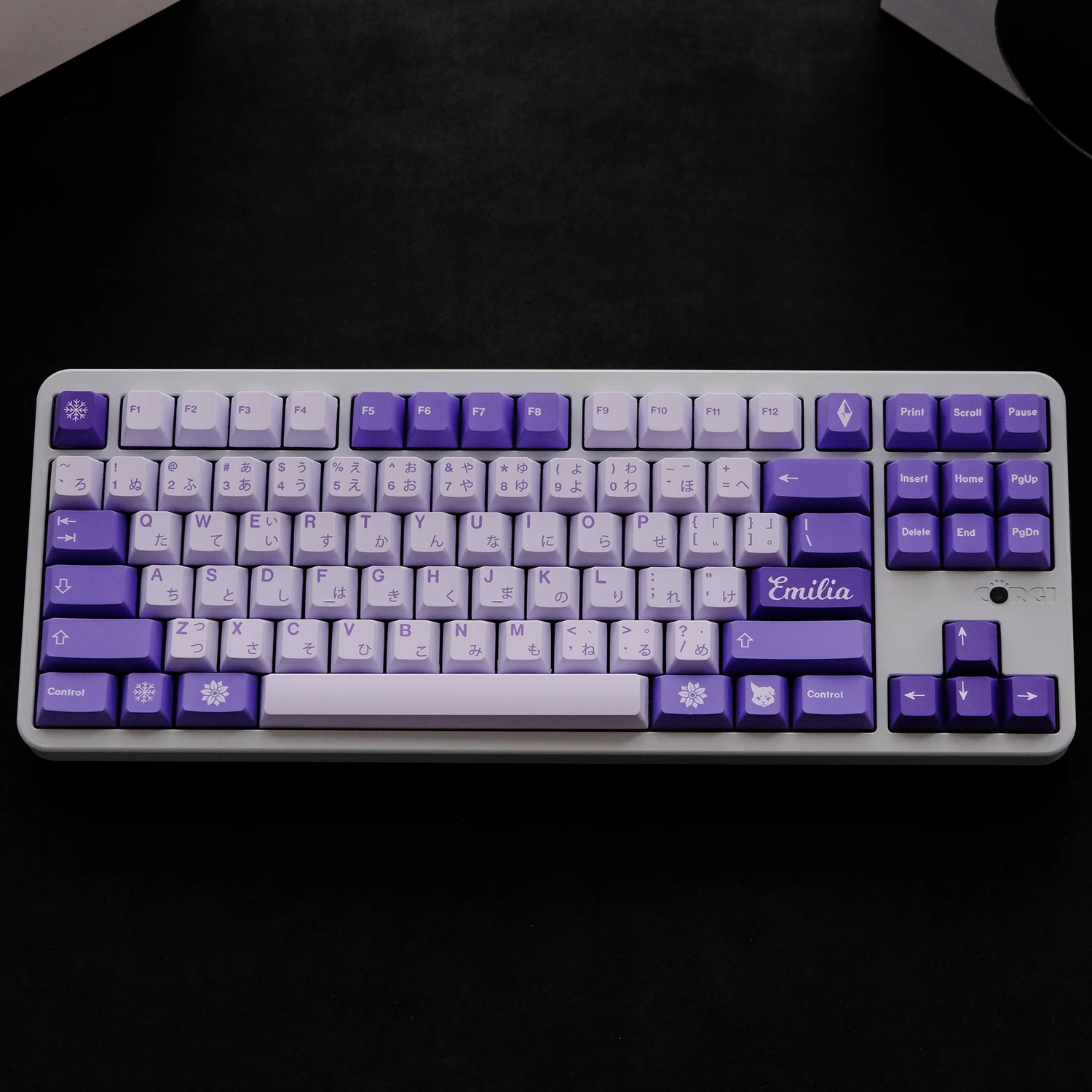 GMK-Juego de teclas de bruja helada, teclas de subcama con tinte PBT, perfil de cereza con ISO Enter, 2.25U, 2.75U, 6.25U, 7U, Barra espaciadora, 1 Juego