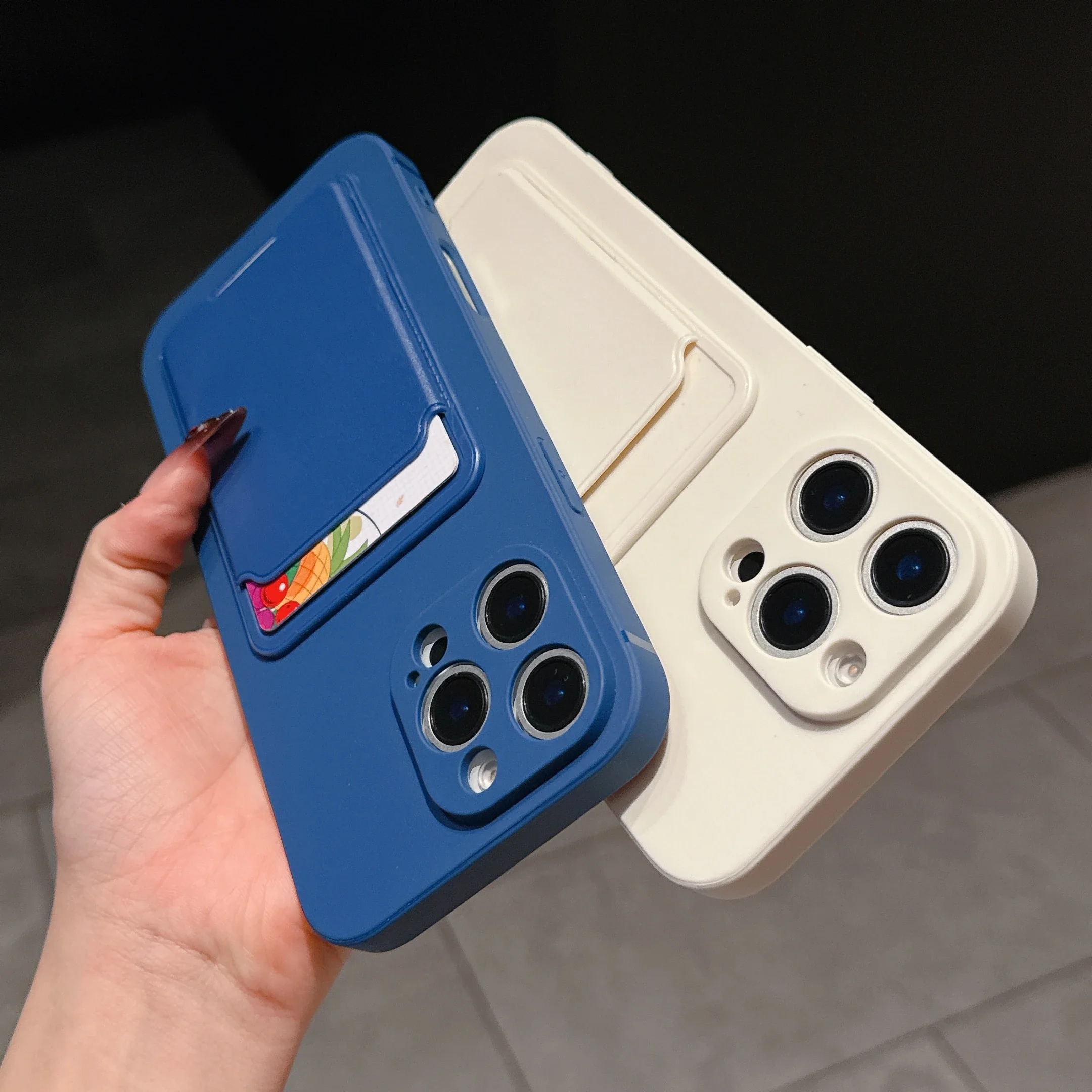 Funda de silicona líquida a prueba de golpes para Motorola Moto Edge 50 60 Fusion 50 60 Pro 30 40 50 Neo E13 60S con ranuras para tarjetas Fundas - imagen 5