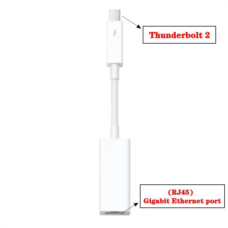 Adaptador Apple Thunderbolt a Gigabit Ethernet Interfaz Thunderbolt 2 a cable de tarjeta de red