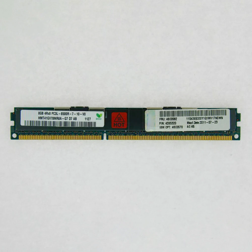 1 Uds memoria de servidor para IBM RAM HX5 43X5320 46C0582 8GB DDR3 1066 4RX8 PC3L-8500R VLP REG - imagen 2