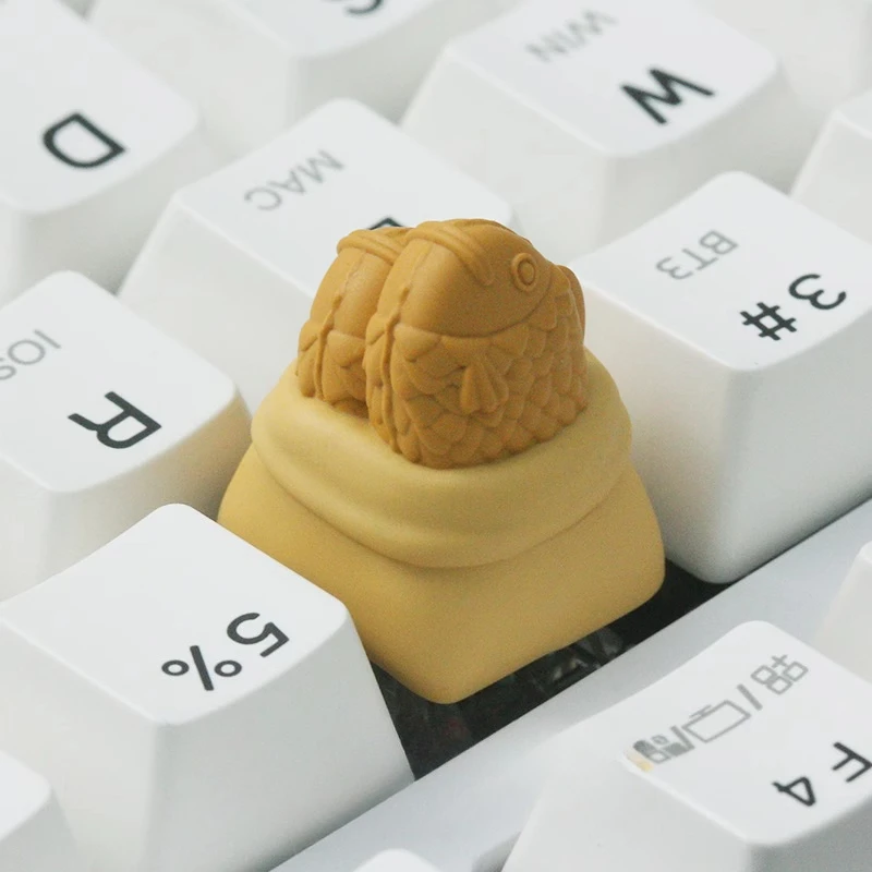 Juego de teclas con tema Taiyaki, teclas artesanales de resina 3D, teclas originales personalizadas hechas a mano para accesorios de teclado mecánico - imagen 2