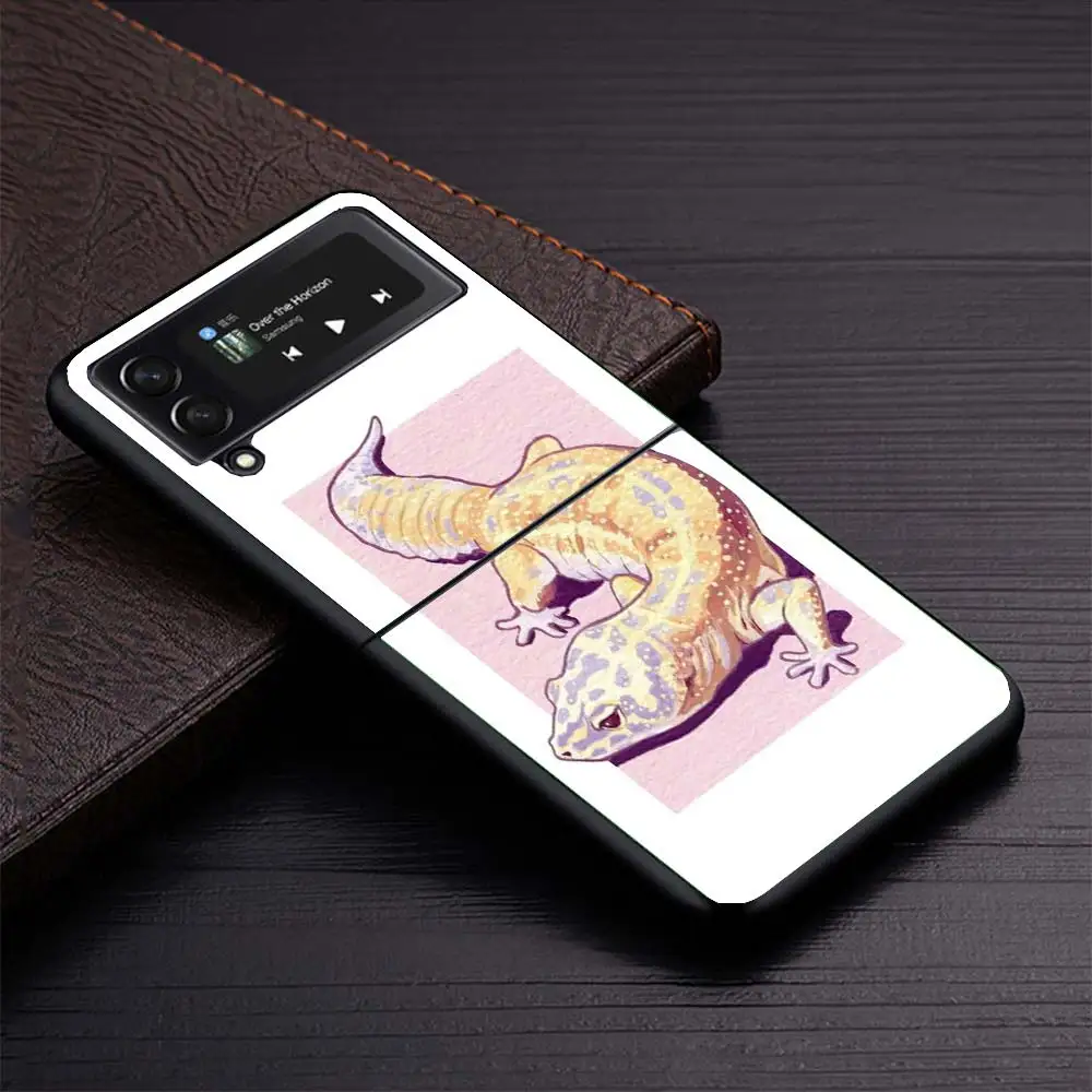 Fundas de teléfono negras de lagartos Geckos para Samsung Z Flip 7 6 5 4 3 Galaxy de lujo ZFlip7 ZFlip6 Flip5 Flip4 Flip3 funda Z Flip 6 - imagen 5