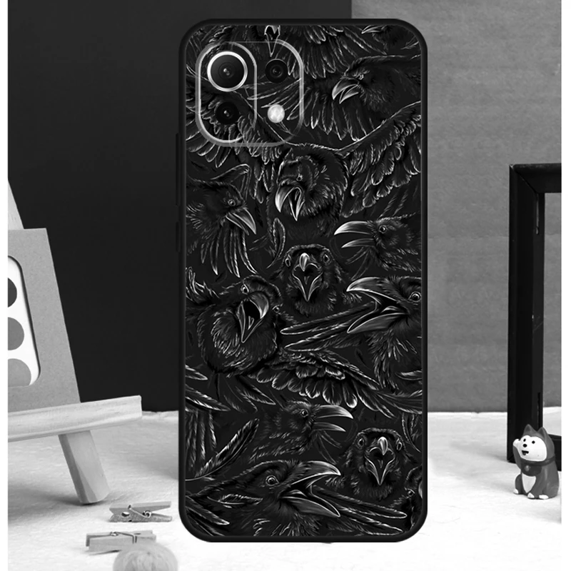Funda con patrón de calavera de cuervo para teléfono, carcasa para POCO X6 Pro M6 X3 X4 X5 F3 F5 M5s Xiaomi 13 14 Ultra 12 Lite 11T 12T 13T Pro - imagen 3