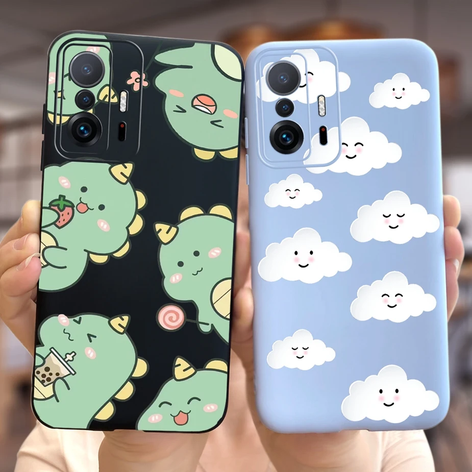 Para Xiaomi 11T Pro funda Mi 11T lindo dinosaurio cubierta de dibujos animados funda de teléfono de silicona suave para Xiaomi Mi 11T 11TPro Fundas Coque parachoques - imagen 2