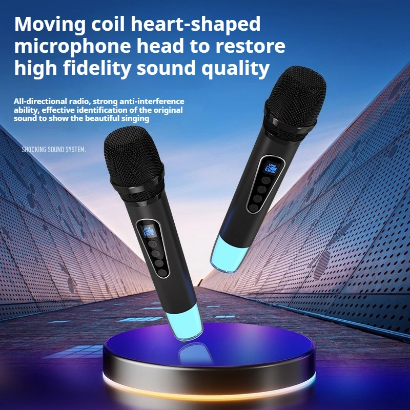 Altavoz Bluetooth portátil con luz colorida y graves impactantes de 200W con 2 micrófonos sonido envolvente Subwoofer inalámbrico Boombox Karaoke en casa - imagen 5