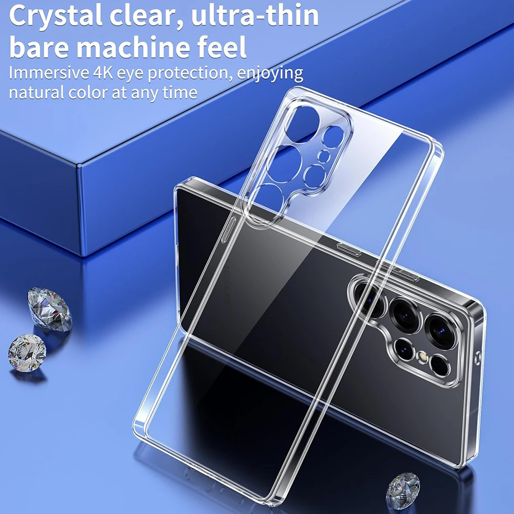 Funda suave de silicona con protección completa para cámara Samsung Galaxy S25 S24 S23 Ultra FE Plus, carcasa trasera ultrafina transparente S 25 24 - imagen 3