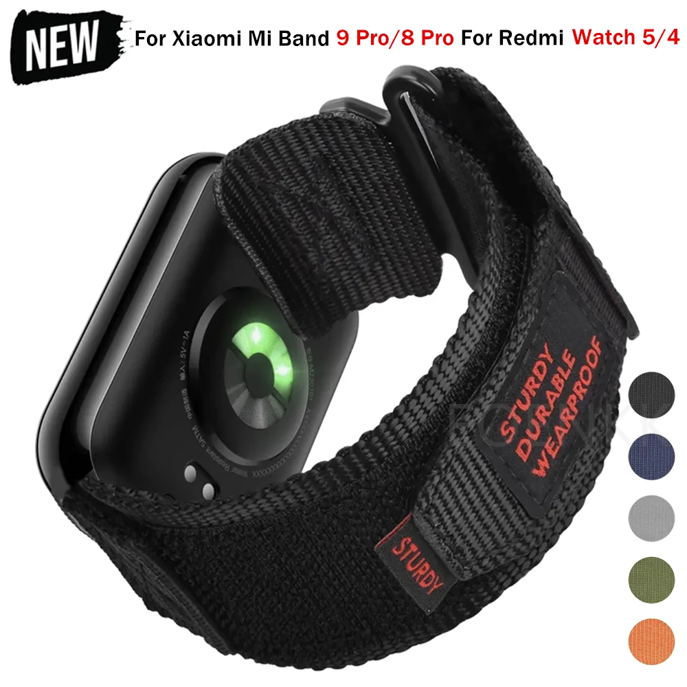 Correa de nailon para Xiaomi Mi Band 9 Pro 8 Pro SmartWatch pulsera deportiva pulsera de repuesto para Redmi Watch 5 4