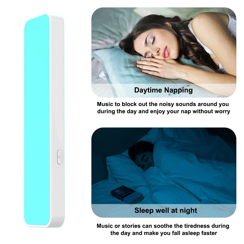 Caja de música de conducción ósea, altavoz inalámbrico compatible con Bluetooth, graves estéreo debajo de la almohada, mejora el sueño, viaje para Facebook, azul - imagen 4