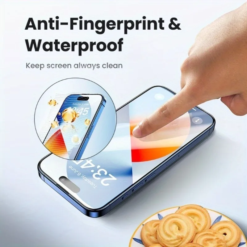 Protector de pantalla Ultra transparente de 3 uds para iPhone 17 16 15 14 Pro Max Air 16E vidrio templado de aire para iPhone 13 12 11 Pro XR XS Max - imagen 3