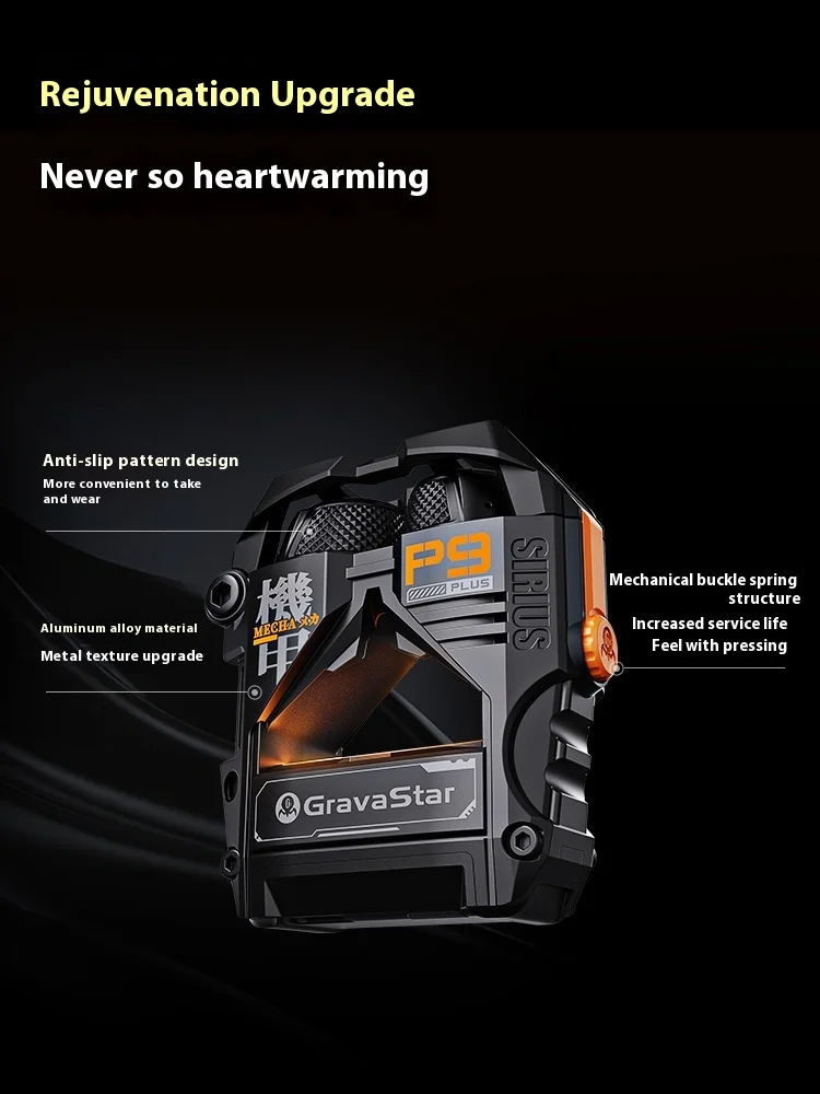 GravaStar P9 Plus auricular inalámbrico Bluetooth portátil reducción de ruido deportes electrónicos auriculares para juegos sonido Hifi estéreo RGB luz regalo - imagen 4