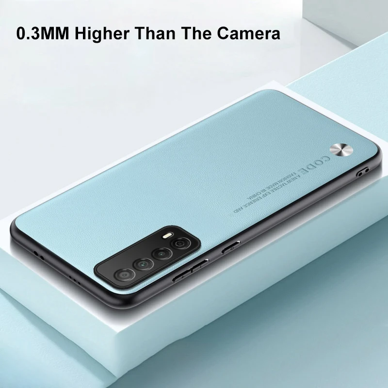 Funda de cuero PU de lujo para Huawei Y7A P smart 2021, funda trasera de silicona mate, protección completa para cámara, funda de teléfono a prueba de golpes - imagen 4