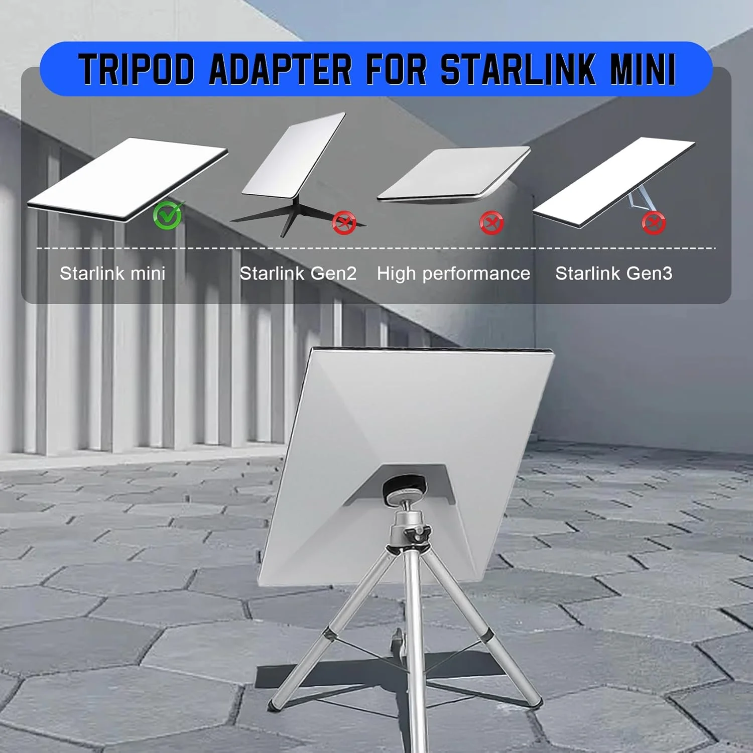 Para Mini adaptador de trípode Starlink, montaje de trípode de aleación de aluminio, adaptador de tubo de tornillo 1/4, antiaflojamiento para accesorios Starlink Mini - imagen 3