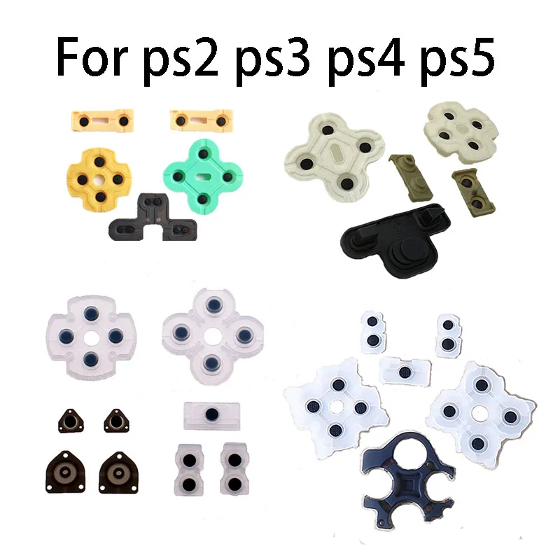 YuXi 1 Juego de almohadillas de goma conductoras para PS5 para controlador conductor PS4 botón adhesivo conductor de silicona para PS3 PS2 - imagen 2