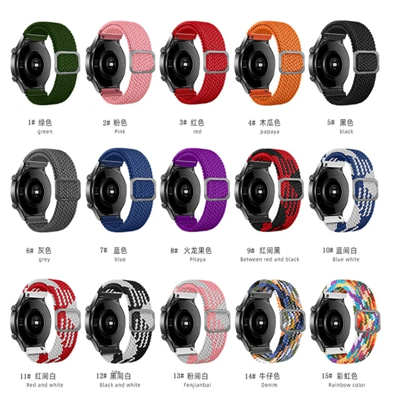 Correa de pulsera elástica de 20mm y 22mm para Realme Watch 3 2/2 Pro S/S Pro, correa de nailon trenzado para Huami Amazfit Bip/GTS/GTR - imagen 3