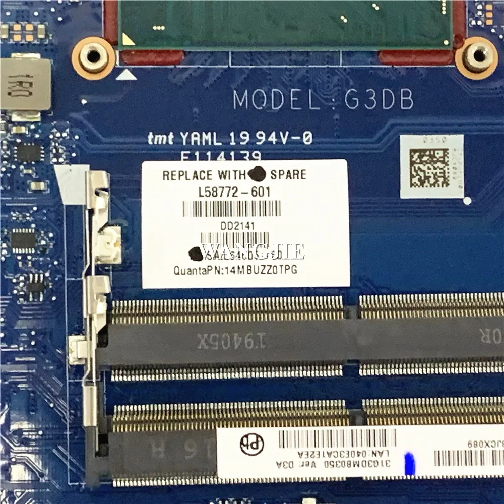 Placa base para portátil DAG3DBMB8D0 para HP Omen 15-DC L58772-601 L58772-001 SRF6U i7-9750H GTX 1050 4GB - imagen 3