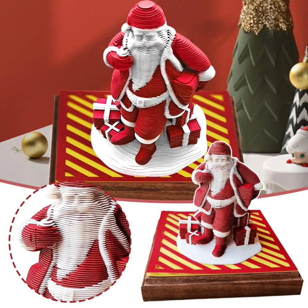 2025 nuevo regalo de Navidad calendario estereoscópico 3d escultura de papel notas nota pegajosa Claus Santa creativo pegajoso Panorama U1P8 - imagen 2