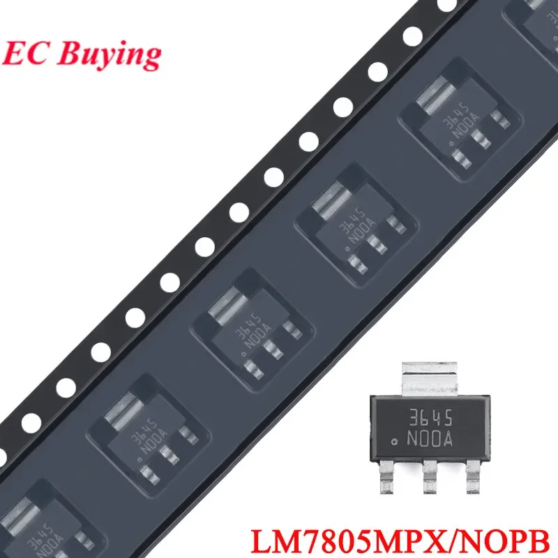 10 uds/1 unidad LM7805 LM7805MP LM7805MPX LM7805MPX/NOPB N00A NOOA SOT-223 1.5A 5V Chip regulador de voltaje fijo lineal IC