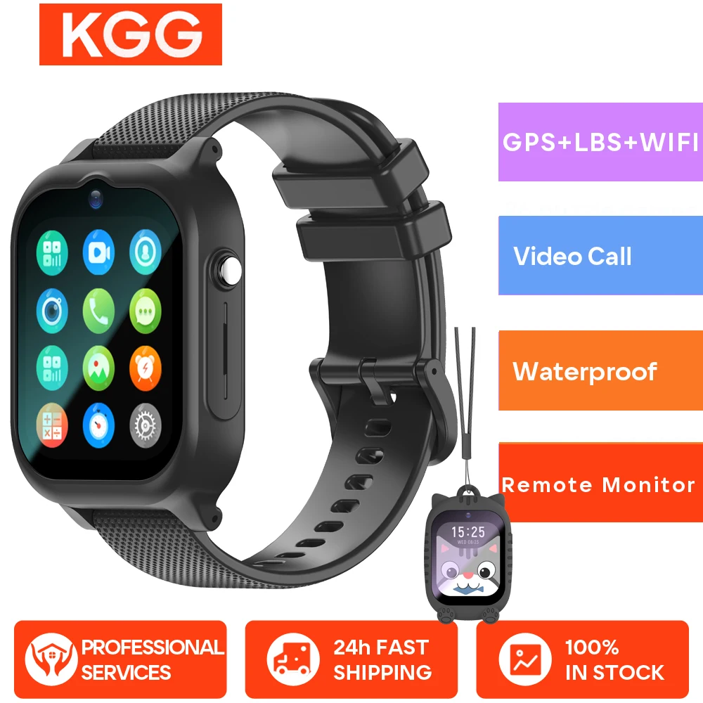 Reloj inteligente 4G para niños y niñas, dispositivo con GPS, WIFI, videollamada, Monitor de cámara SOS, rastreador de ubicación, teléfono, regalo