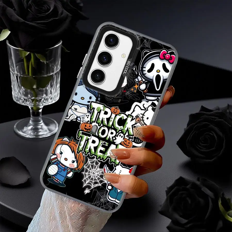 Funda para Samsung Galaxy A25 A53 A24 A36 A22 A52 A23 A73 A32 A33 A34 A26 funda trasera para teléfono Halloween h-elloS k-ittyS - imagen 2