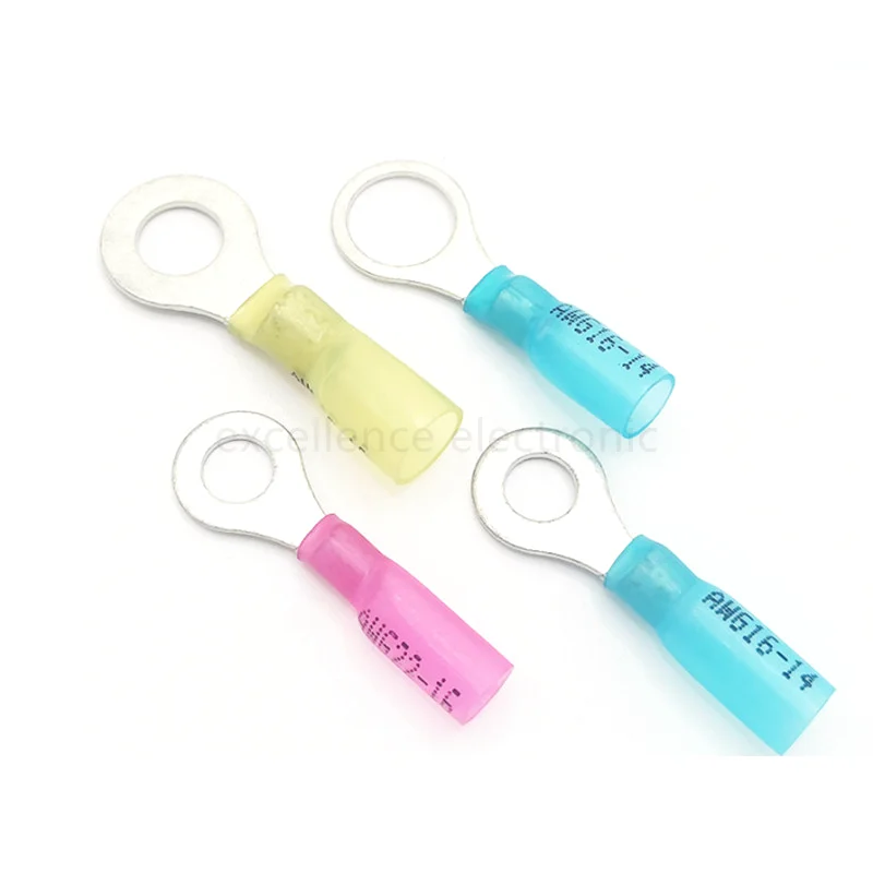 Terminal prensado en frío preaislado, Terminal Circular termorretráctil impermeable, enchufe macho y hembra, resorte de cableado rápido, 20 piezas RV - imagen 2