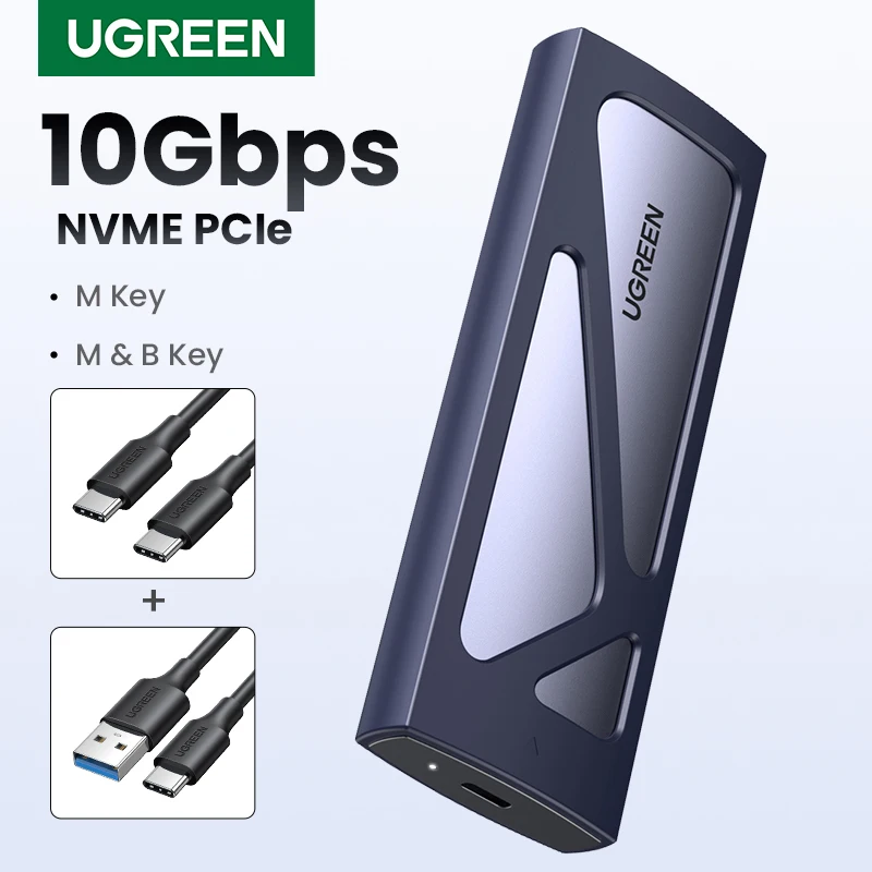 UGREEN-Adaptador de carcasa SSD M.2 NVMe, lector de carcasa externa sin herramientas, 10gbps, USB C 3,2 Gen2, compatible con teclas M, B y M - imagen 2