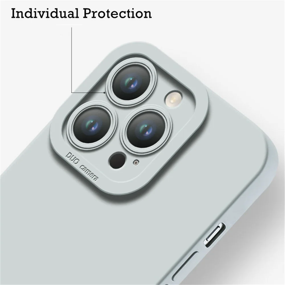Funda de teléfono de silicona suave con protección de cámara para iPhone 17 Pro Max 16 15 14 Plus 13 mini Air 16e cubierta integrada a prueba de golpes - imagen 5