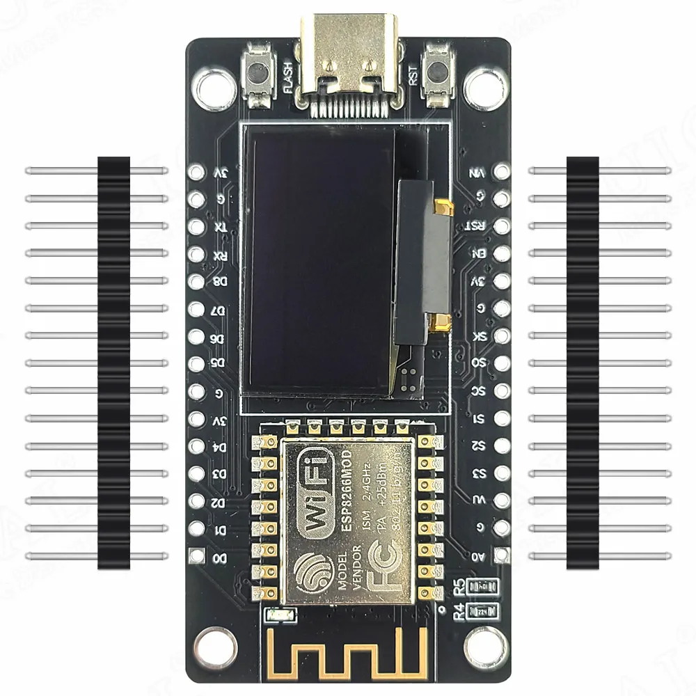Módulo WiFi ESP8266 ESP-12F con pantalla OLED de 0,96 pulgadas NodeMCU Internet de las cosas TYPE-C USB CH340C serie 30 pines ESP 12F - imagen 2