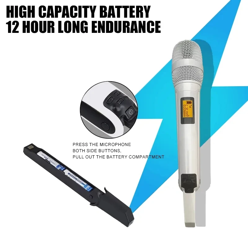 SKM9000 Micrófono dinámico inalámbrico UHF profesional Micrófono de metal para Karaoke DJ - imagen 3