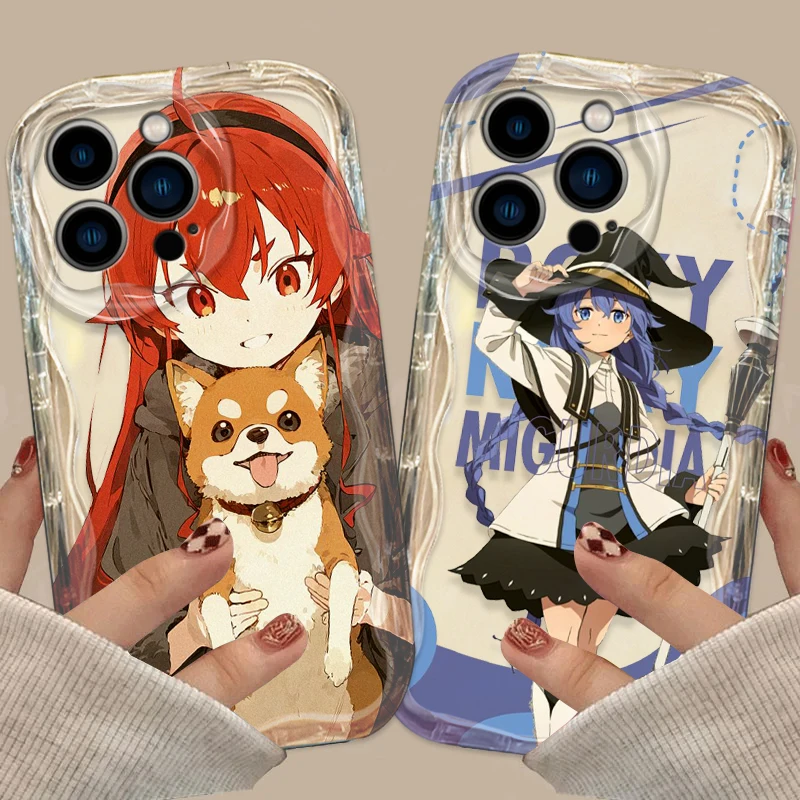 Funda de Anime Mushoku Tensei para Apple iPhone, 15, 14, 13, 12, 11 Pro, X, XR, XS, Max Plus, 8, 7 Plus, SE Wave, funda de teléfono de aceite - imagen 2