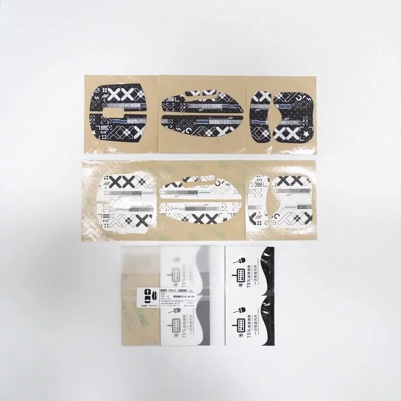 1 Juego de pegatinas antideslizantes para ratón HZ B-XX W-XX para Ninjusto Sora V2, cinta antisudor antideslizante, Material suave de cuero LA