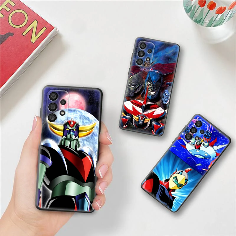 Anime OVNI Robot grandizer para Samsung A73 A72 A71 A53 A52 A51 A42 A33 A32 A23 A22 A21S A13 A12 A03 A02 funda negra para teléfono