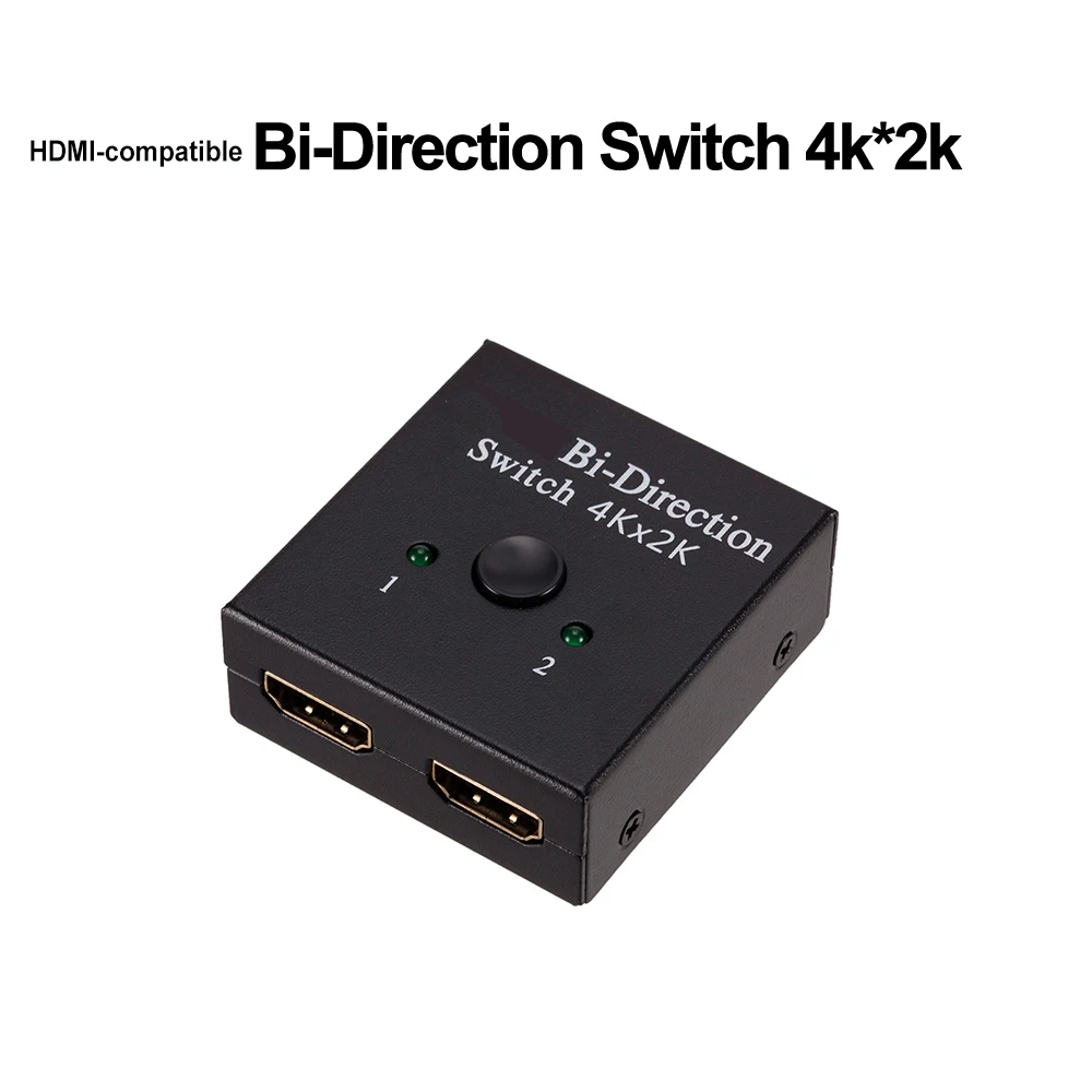 Conmutador divisor Compatible con HDMI 4K, 2 puertos bidireccionales, 1x2, 2x1, amplificador dividido 1 en 2 salidas, 1080P, 4K x 2K, conmutador Compatible con HDMI - imagen 3