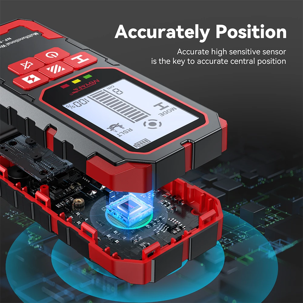 NOYAFA Escáner de pared Detector de metales 3 en 1 NF-517 Pantalla LCD Detector de pared Buscador de vigas Metal/Cable vivo de CA/Rastreador de madera - imagen 2