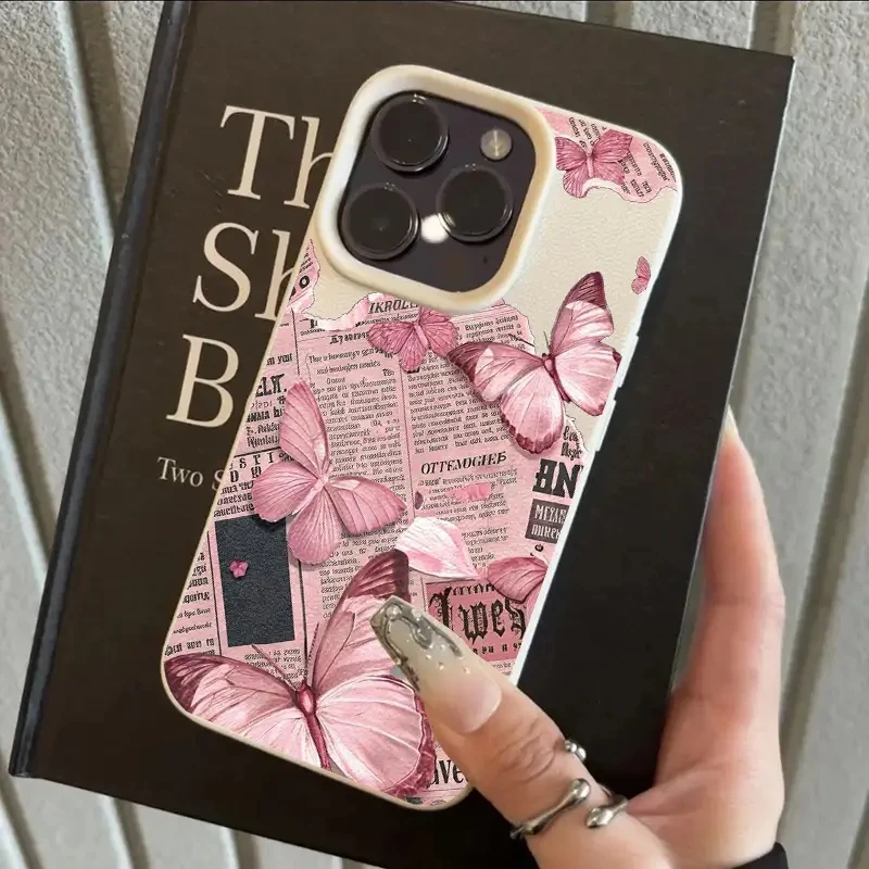Funda de teléfono suave de silicona con forma de mariposa rosa para iPhone 17 Air 16 16E 15 14 13 12 11 Pro Max XS XR X Plus, funda de caramelo a prueba de golpes - imagen 5