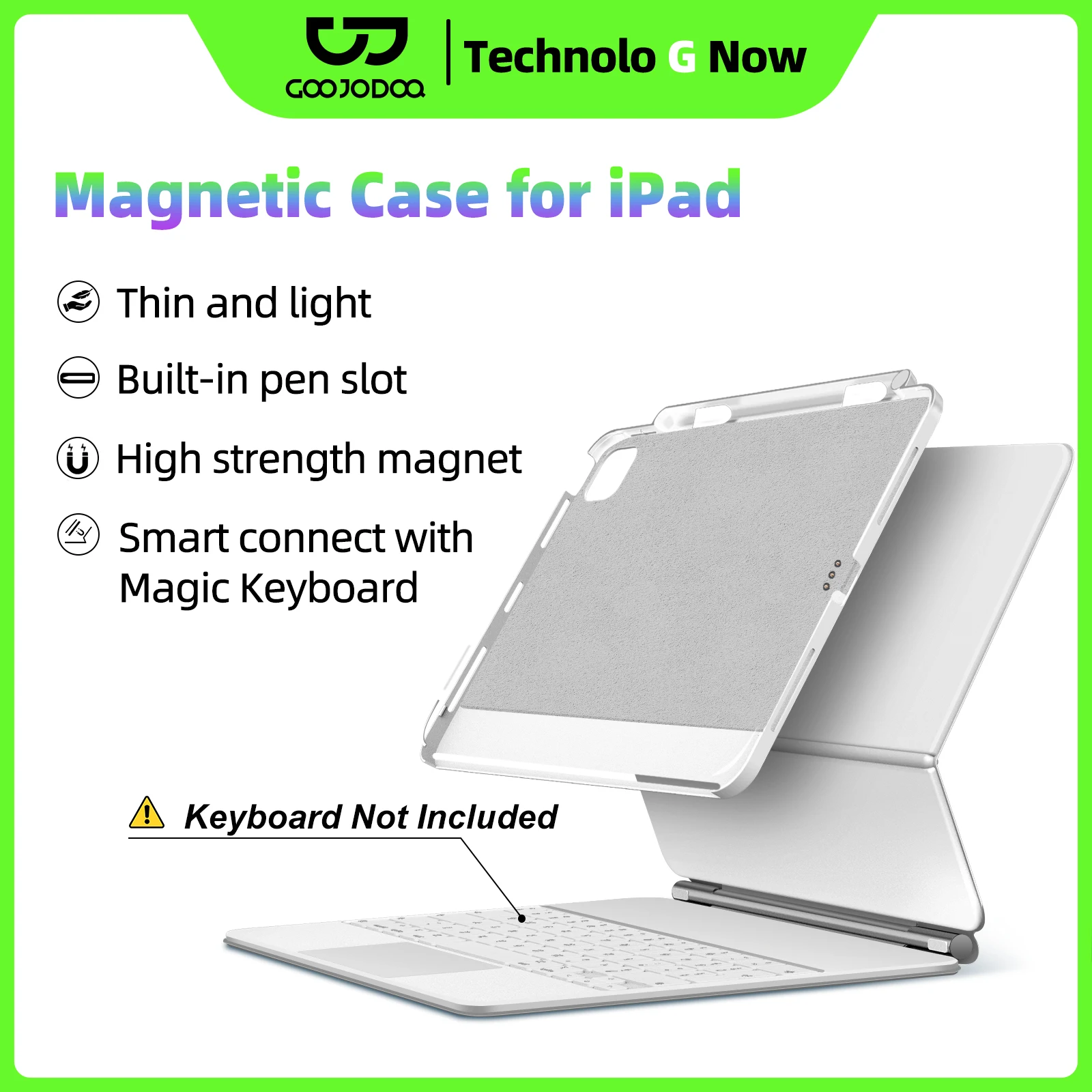 Funda magnética para iPad Pro 11 13 2024 M4 Air 6 Air 4/5 iPad Pro 12,9 funda Compatible con teclado mágico portalápices