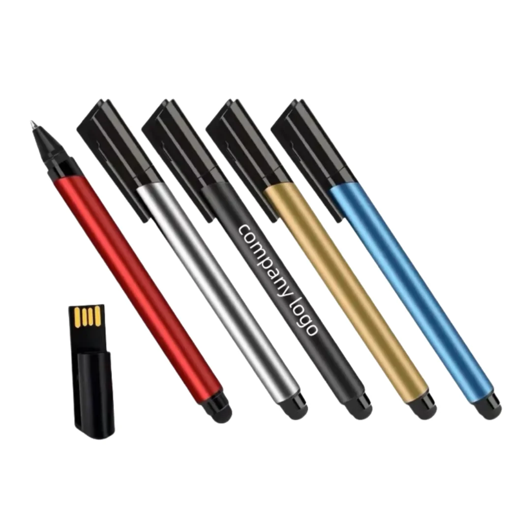 Pluma de firma de regalo de conferencia de negocios con logotipo personalizado, disco de memoria Flash USB 2,0 con lápiz óptico de pantalla - imagen 2