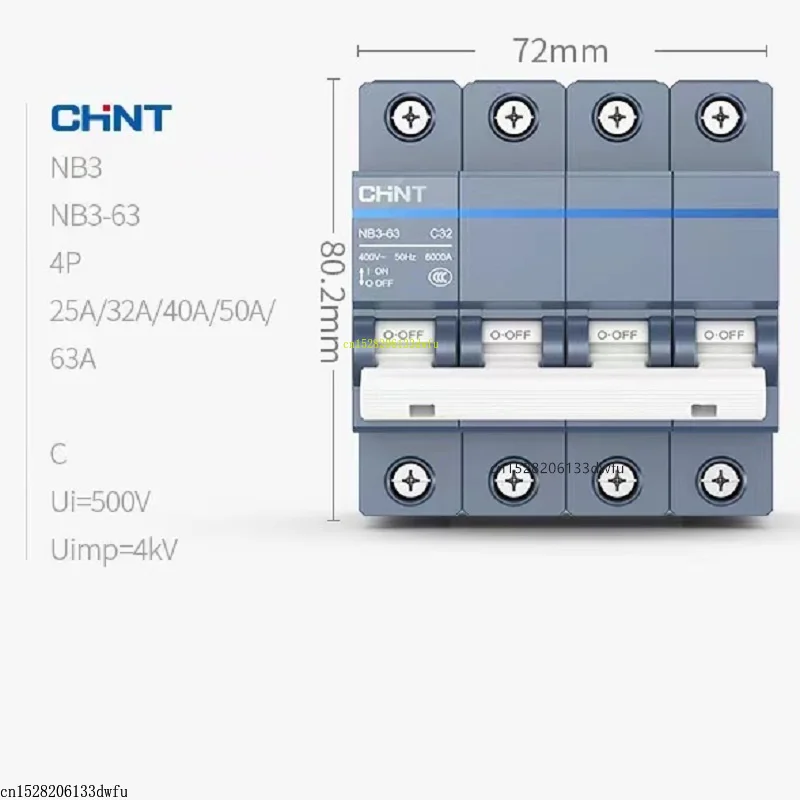 CHINT NB3 1P 2P 3P 4P AC 230/400V disyuntor montaje en carril DIN miniatura hogar lujo hermoso interruptor de aire MCB NXB C60 - imagen 5