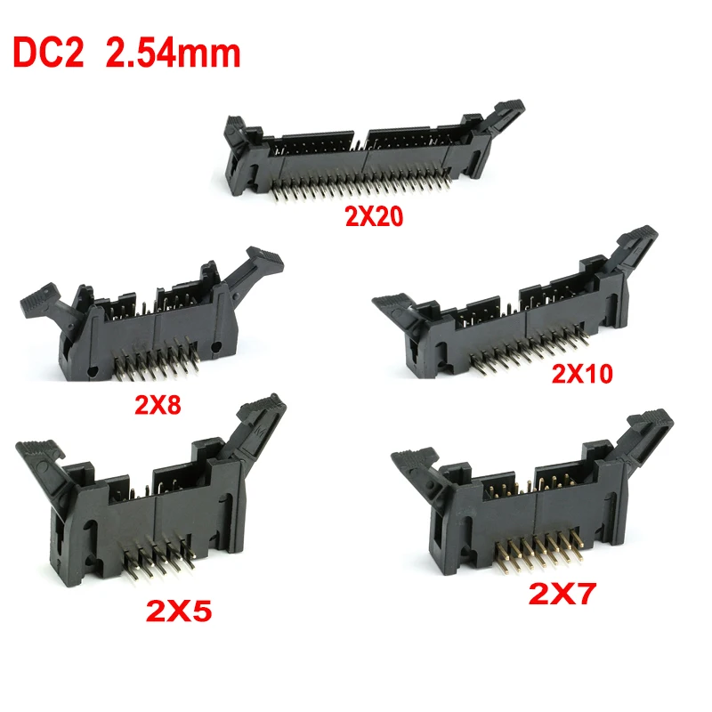 Conector de cuerno de gancho recto para Cable plano, 10 piezas, 2,54mm, paso DC2, 10/14/16/20/26/30/40P - imagen 4