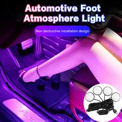 Luz LED ambiental para pie de coche, luz nocturna RGB con USB, iluminación de ambiente de neón, lámpara ambiental Interior para coche, luz decorativa de ambiente