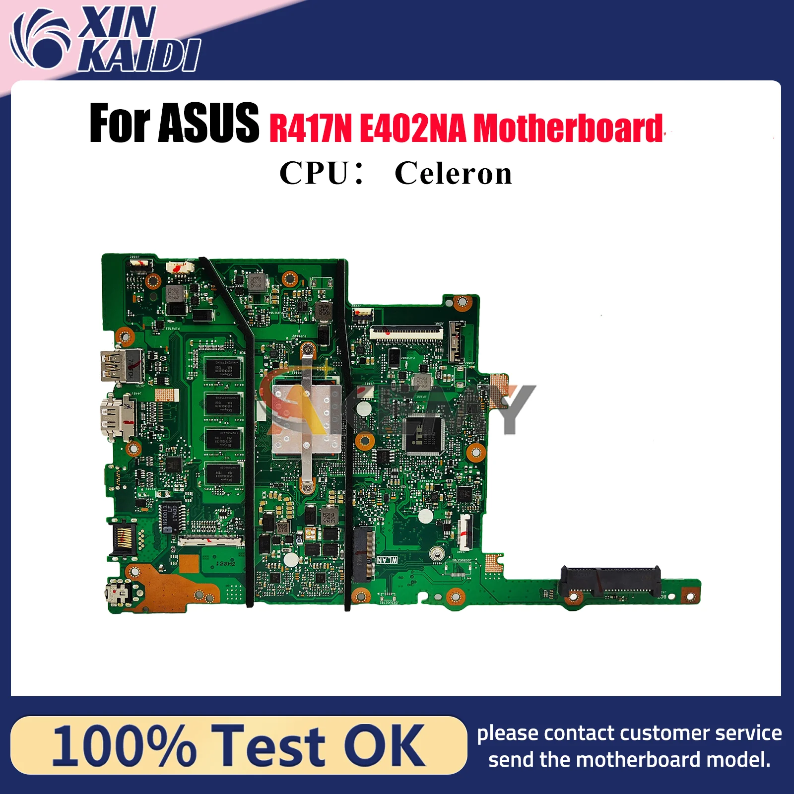 Placa base para ordenador portátil E402NA para ASUS EeeBook R417N E402NA E402N placa base para portátil con CPU Celeron 100% pruebas OK envío rápido