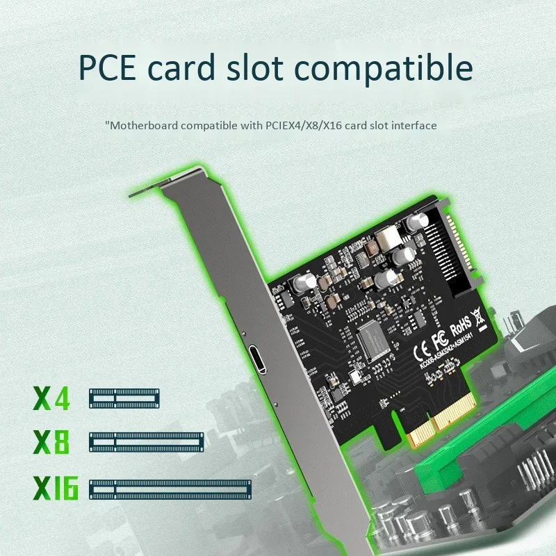 MAIWO PCIE X4 a USB C 3,2 computadora de escritorio 20GBPS fuente de alimentación independiente Sata de alta velocidad adaptador de TYPE-C tarjeta de expansión - imagen 2