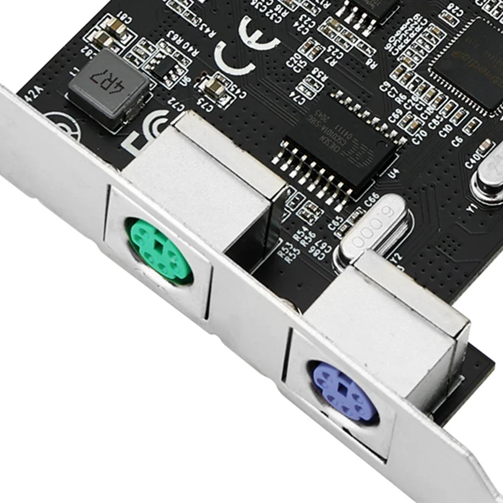 Tarjeta de expansión PCIE a PS/2 para teclado de ratón PS2, adaptador de puerto redondo PCI-E para PC de escritorio Legacy, tarjeta de expansión SATA PS2 - imagen 4