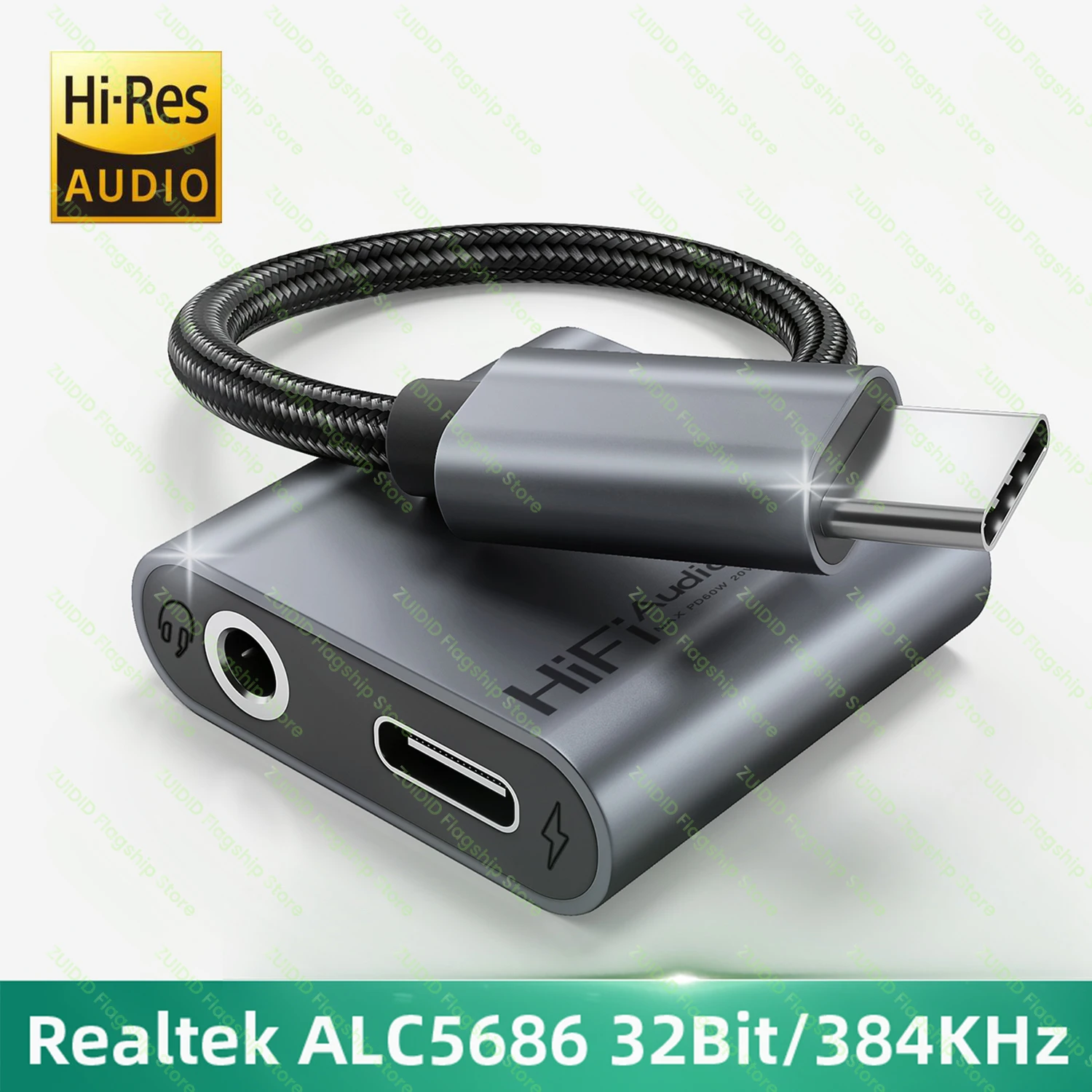 Adaptador USB-C a jack DAC alta resolución carga rápida iPad Samsung