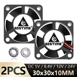 Ventilador Refrigeración Mini Brushless Gdstime 30mm 5V-12V-24V Dual Ball Bearing