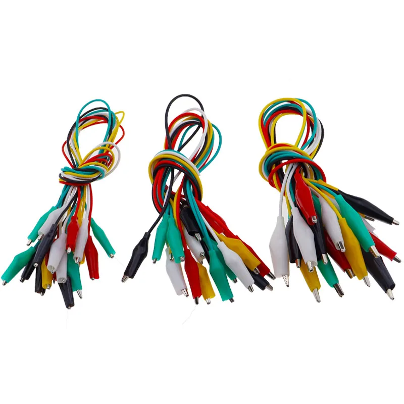 10 Uds. Pinza de cocodrilo de Color eléctrica DIY funda de cable de alimentación de batería pequeña abrazadera eléctrica abrazadera de prueba de doble cabezal 28mm35mm45mm 50cm - imagen 2