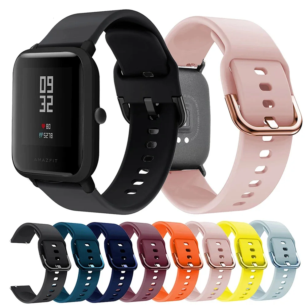 Correa de silicona de 20mm para Xiaomi Huami Amazfit Bip Lite Bip U/S Pop correa de reloj inteligente para Huami Amazfit GTS 4 3 2