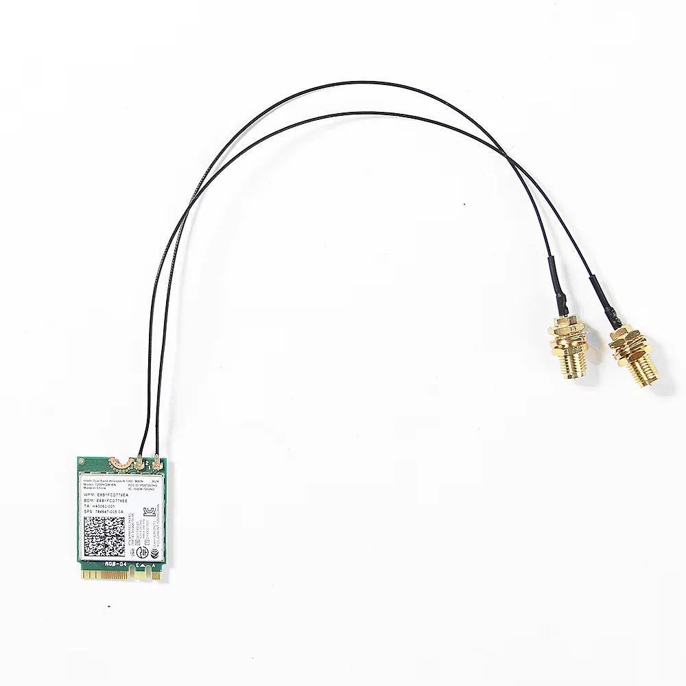 30cm 2 uds MHF4 a RP-SMA 0,81mm RF Cable en espiral antena para Intel AX200 9260NGW 8260NGW 8265NGW NGFF M.2 tarjeta WiFi - imagen 4
