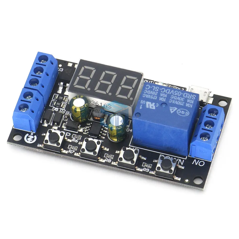 Módulo de interruptor de 1 canal DC 5 -30V, temporizador de encendido/apagado, temporizador de ciclo, con pantalla LED Digital, Micro USB 0,1 s -999min, ZK-TD2 - imagen 3