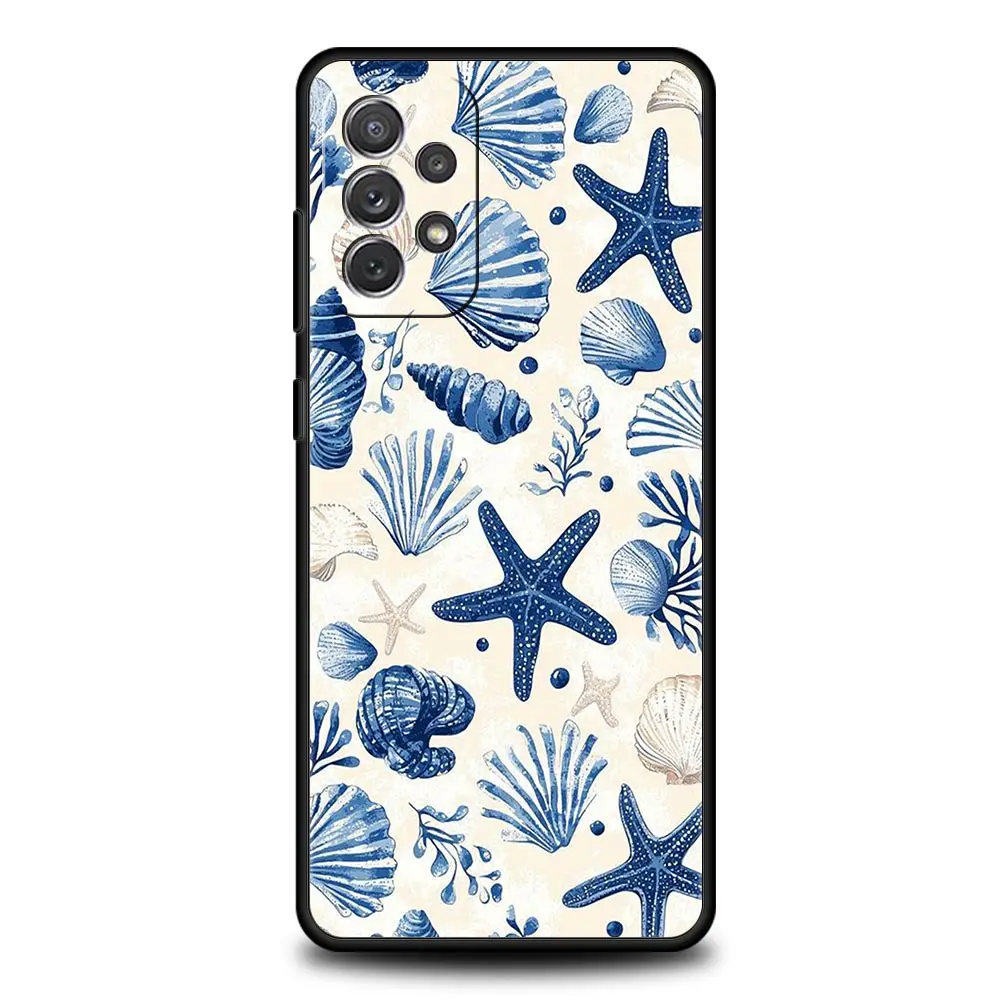 Funda de teléfono con animales del océano azul para Samsung A51 A71 A21S A17 A11 A15 A25 A41 A23 A33 A53 A73 A07 A03S A05S A13 A35 A55 5G - imagen 4