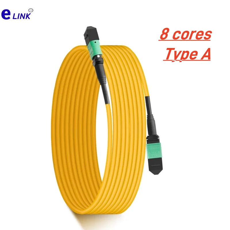 Cable de conexión de fibra óptica MPO, 8 núcleos monomodo tipo A SM, cable redondo macho hembra, 1M, 3M, 5M, 10m, 15m20m, puente MPO/APC ftth 8C 3mm